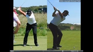 Jon Rahm golf swing  Long Iron faceon amp downtheline July 2017 [upl. by Hestia]