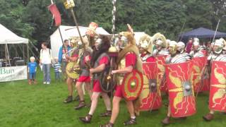 Roman Reenactment at the Amphitheatre in Caerleon Marching In [upl. by Jenn206]