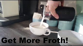 How to Get More Froth from Your Nespresso Coffee Aeroccino  Nespresso tips and help [upl. by Ahilam]